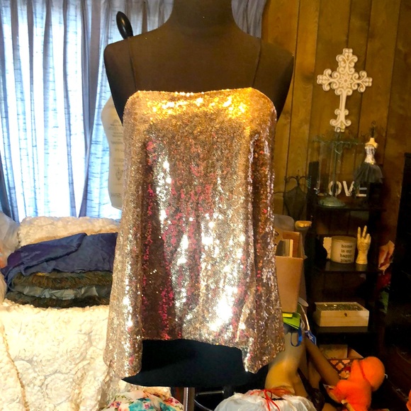 Beautiful Gold Sequin Women’s Designer Blouse - Picture 1 of 17